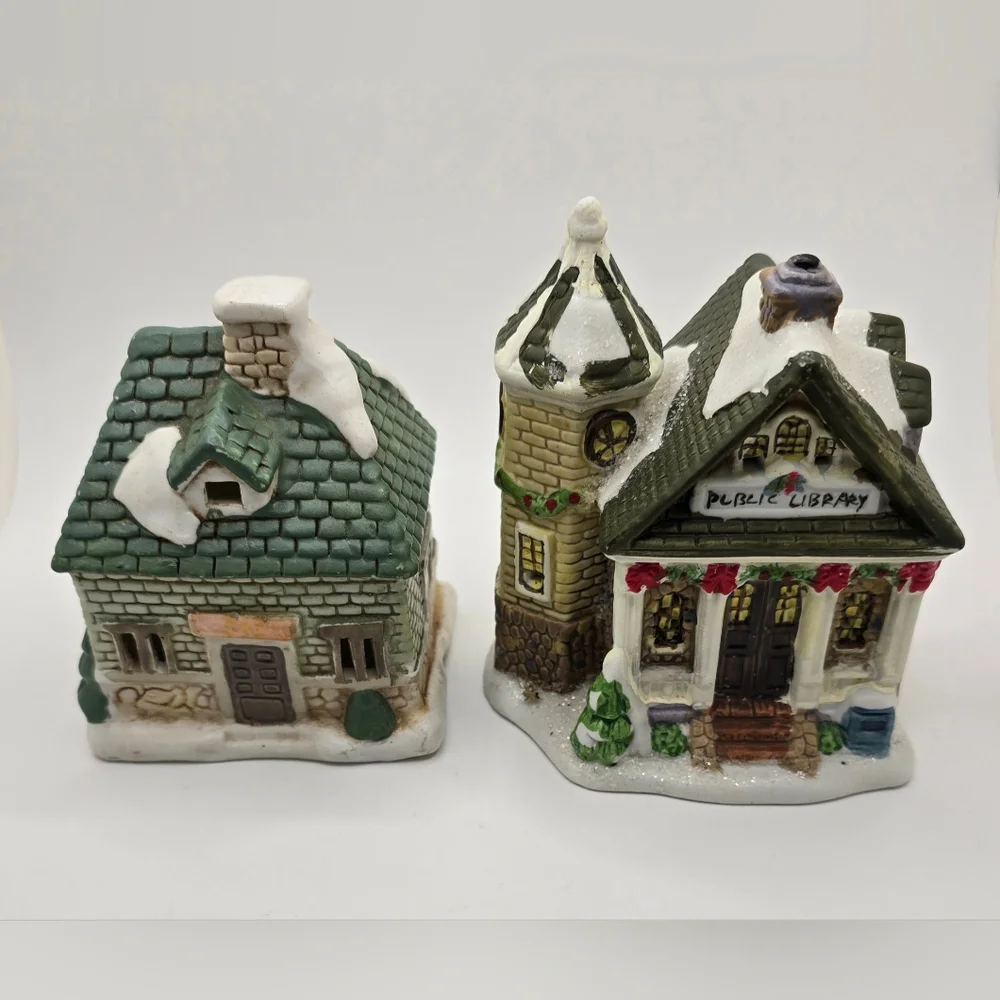 Wellington Square Collection Christmas Village Holiday 04 Church Public Library
